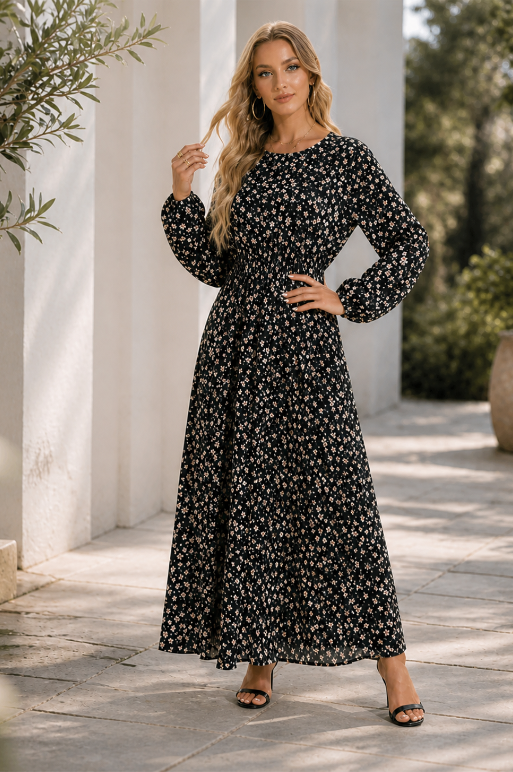 Sara | Florales Midikleid