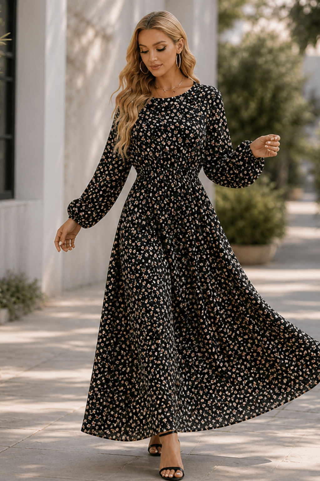 Sara | Florales Midikleid
