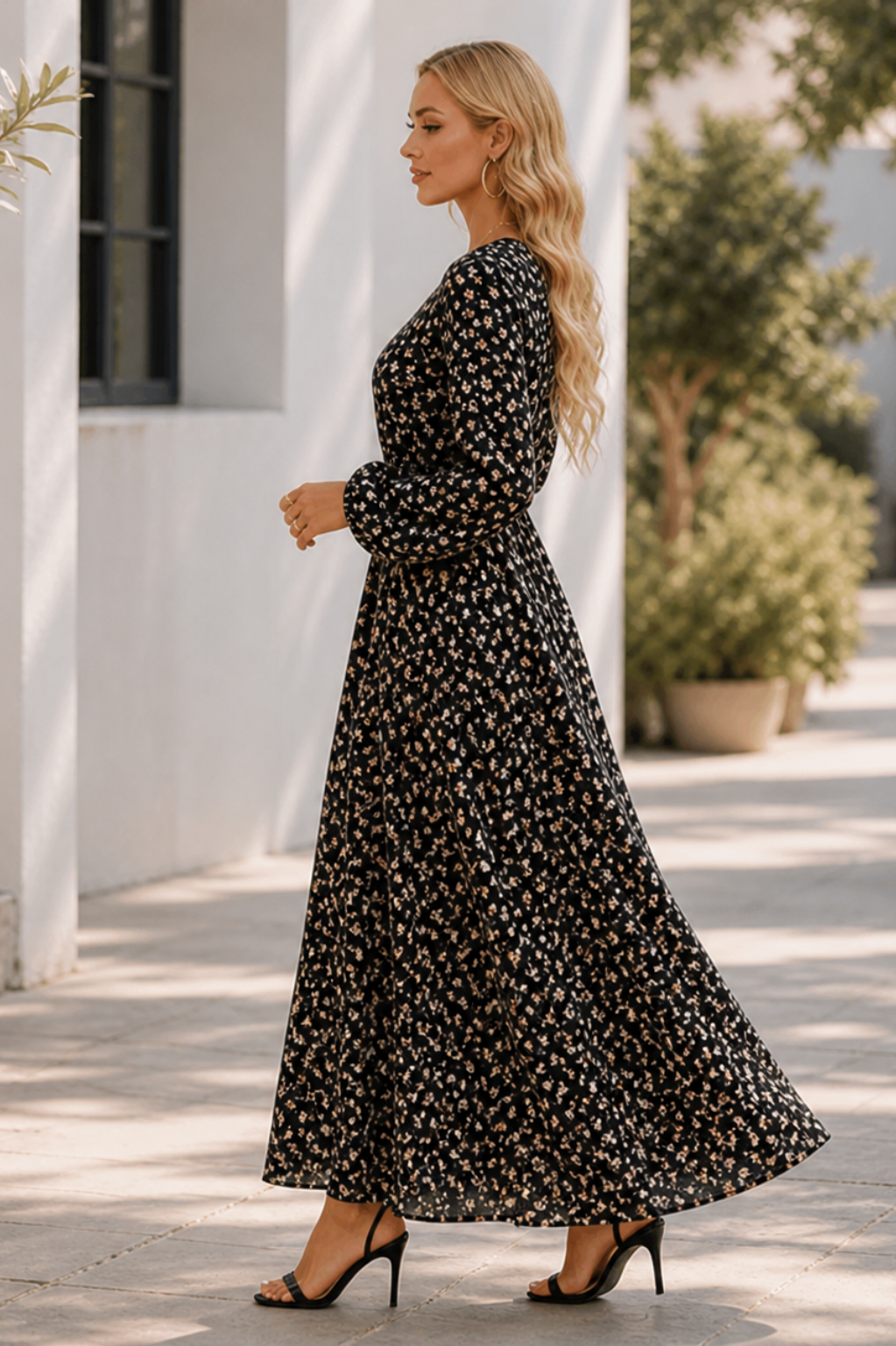 Sara | Florales Midikleid