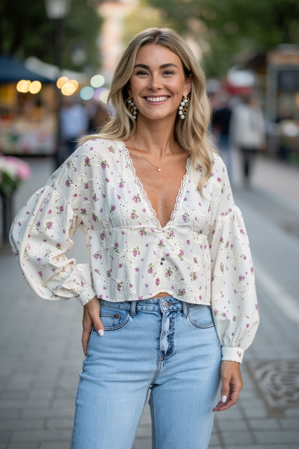 Élise | Blumenbluse