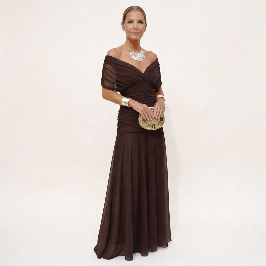 Victoria | Drapiertes Maxikleid