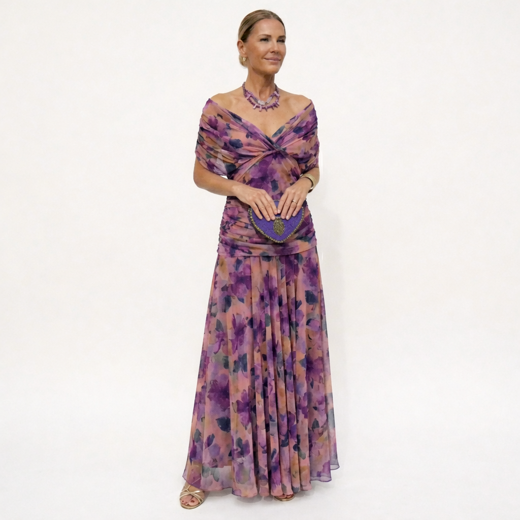 Victoria | Drapiertes Maxikleid
