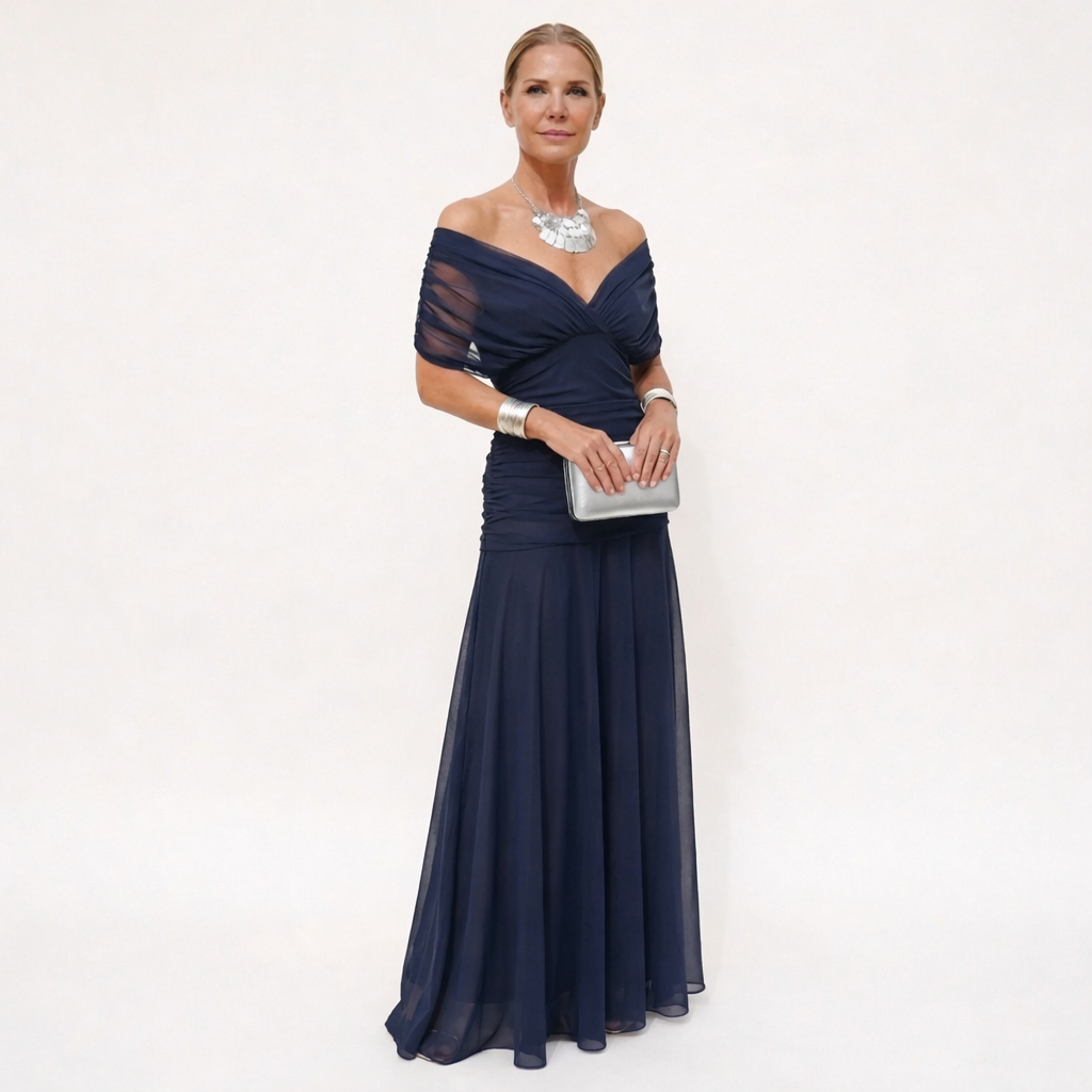 Victoria | Drapiertes Maxikleid